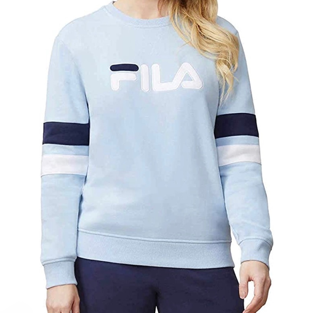 BABY BLUE FILA PULLOVER CREWNECK!